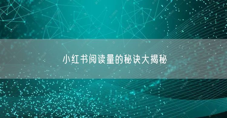 小红书阅读量的秘诀大揭秘