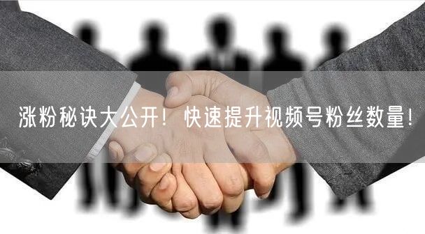 涨粉秘诀大公开！快速提升视频号粉丝数量！