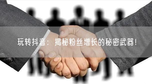 玩转抖音：揭秘粉丝增长的秘密武器！